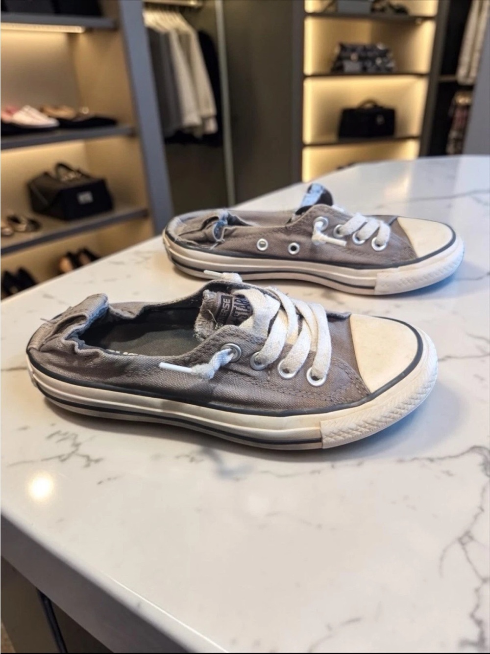 Converse Chuck Taylor All Star Shoreline Slip On Gray Sneakers Womens 5 - Picture 2 of 6